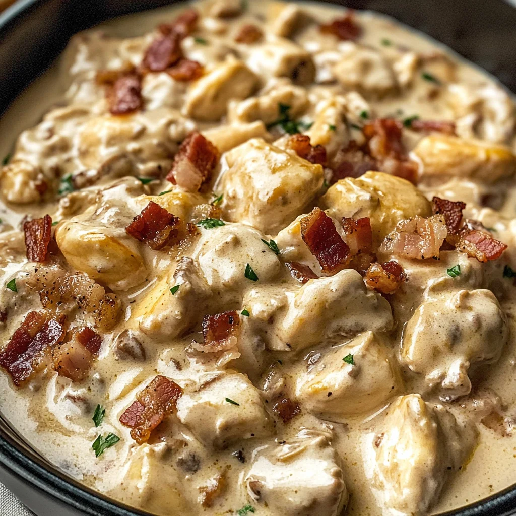 Creamy Chicken Bacon Stroganoff