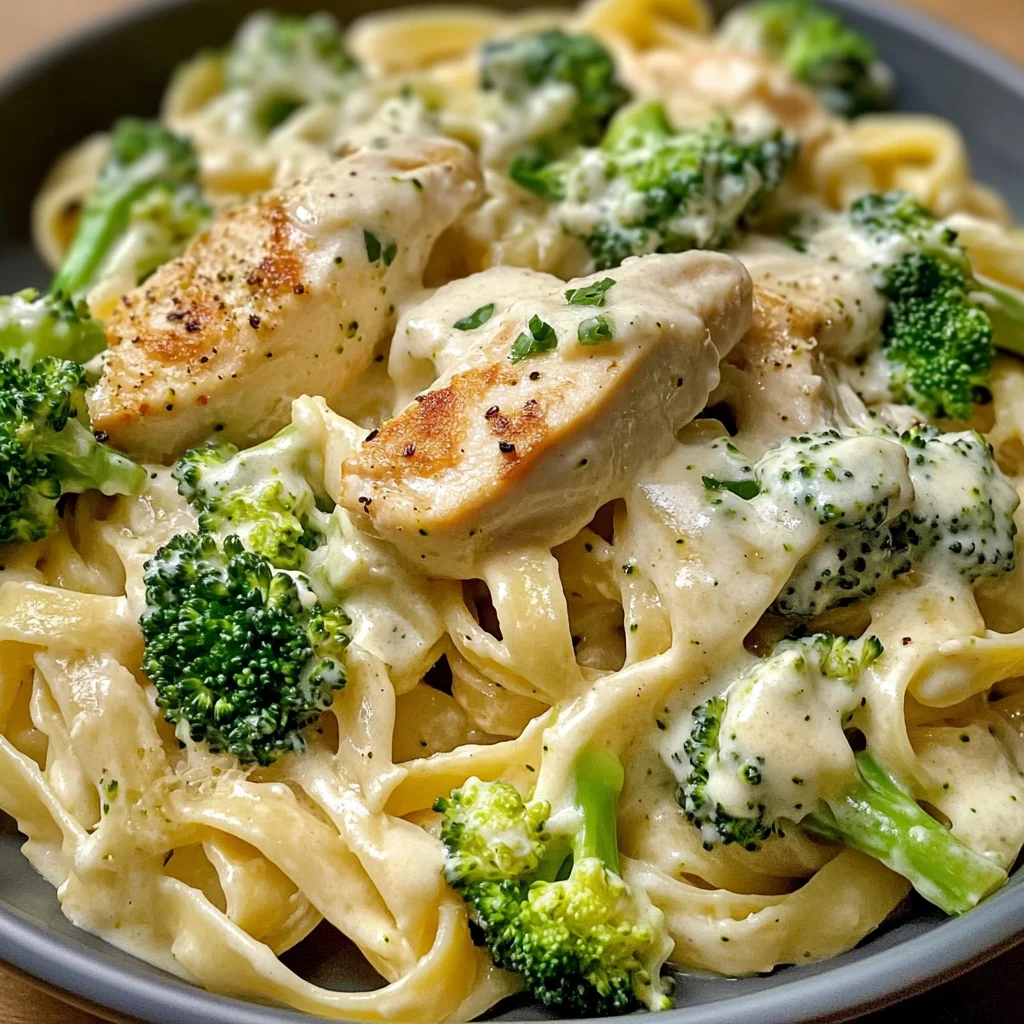 Creamy Chicken & Broccoli Fettuccine Alfredo