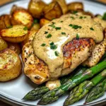 Creamy Dijon Chicken with Asparagus & Roasted Potatoes