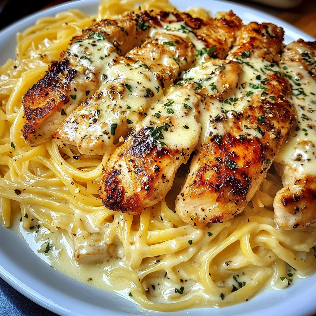 Creamy Garlic Chicken Linguine