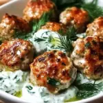 Greek Chicken Meatballs with Tzatziki Sauce
