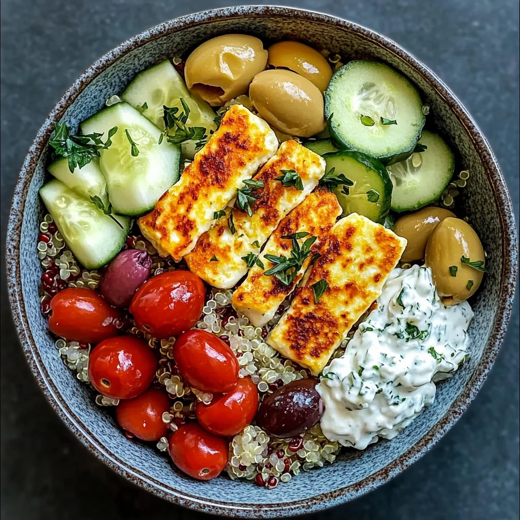 Greek Halloumi Bowls with Tzatziki