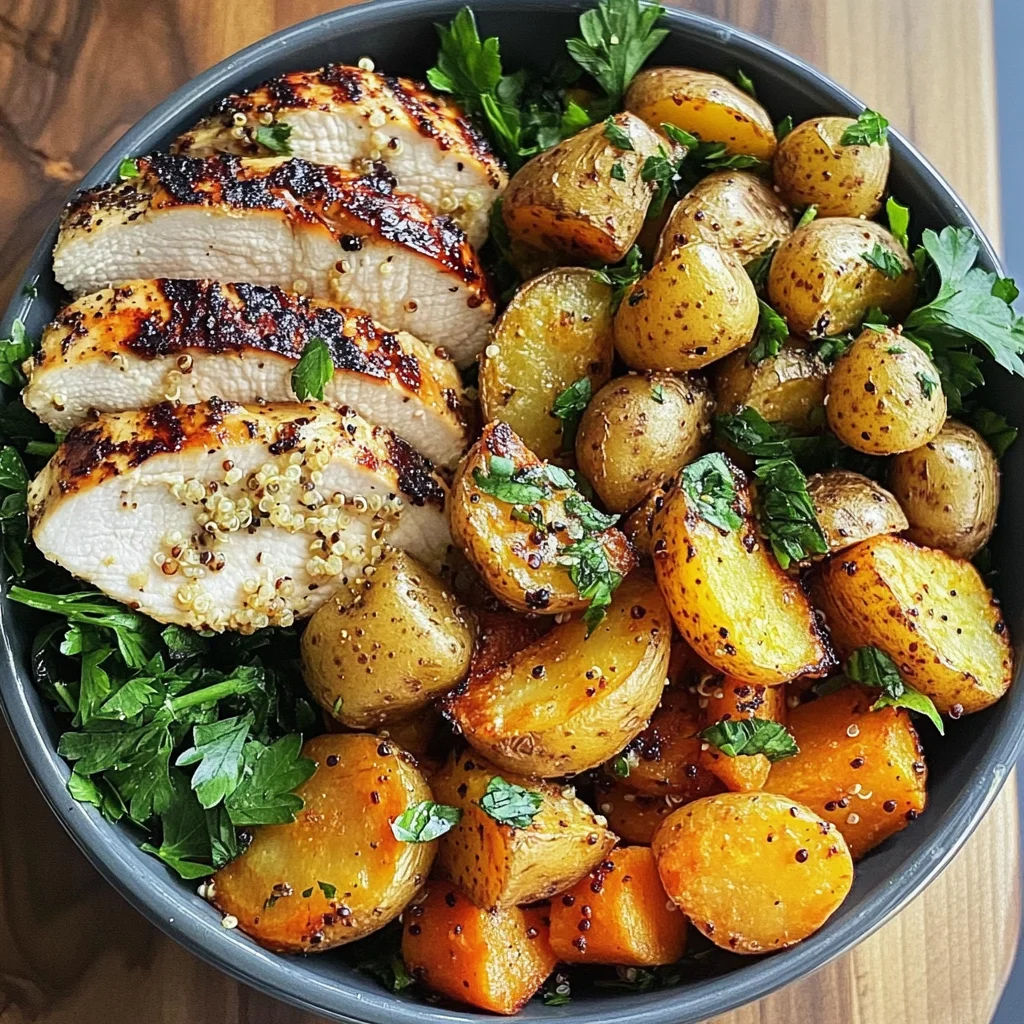 Grilled Chicken Power Bowl with Quinoa & Roasted Veggies