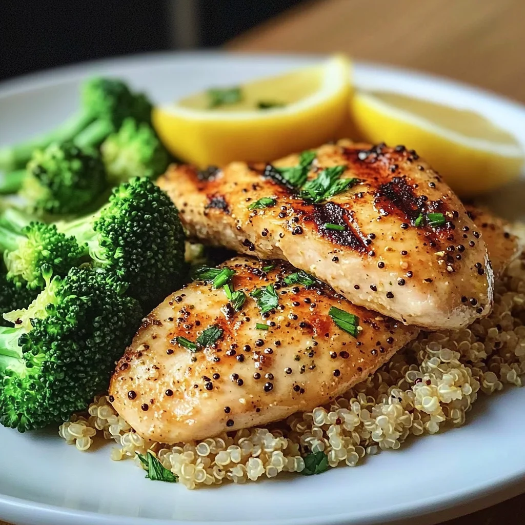 Lemon Pepper Grilled Chicken with Quinoa & Broccoli
