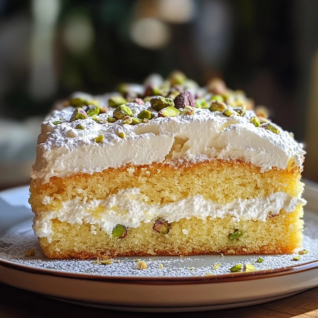 Lemon Pistachio Ricotta Cloud Cake