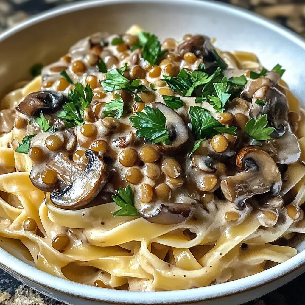 Lentil Mushroom Stroganoff Recipe