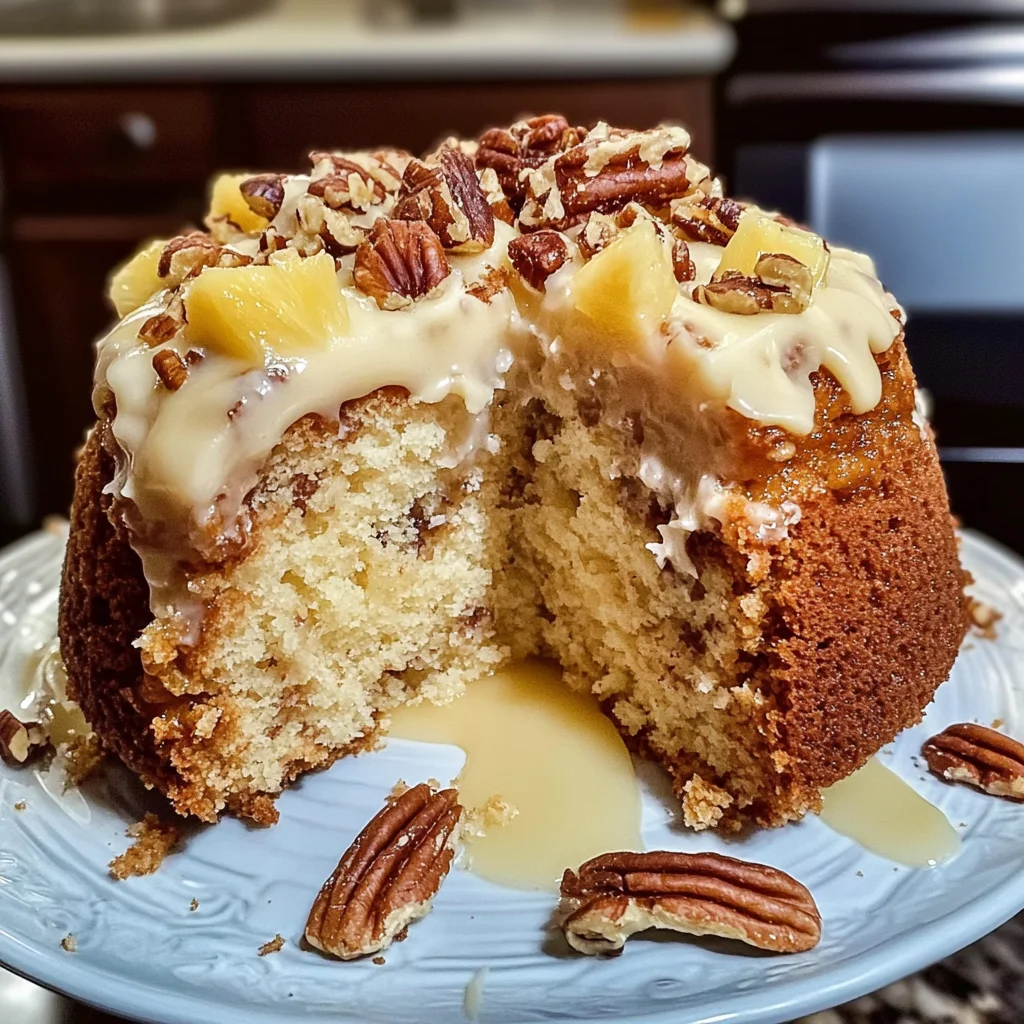 Pineapple Pecan Cream Cheese Pound Cake