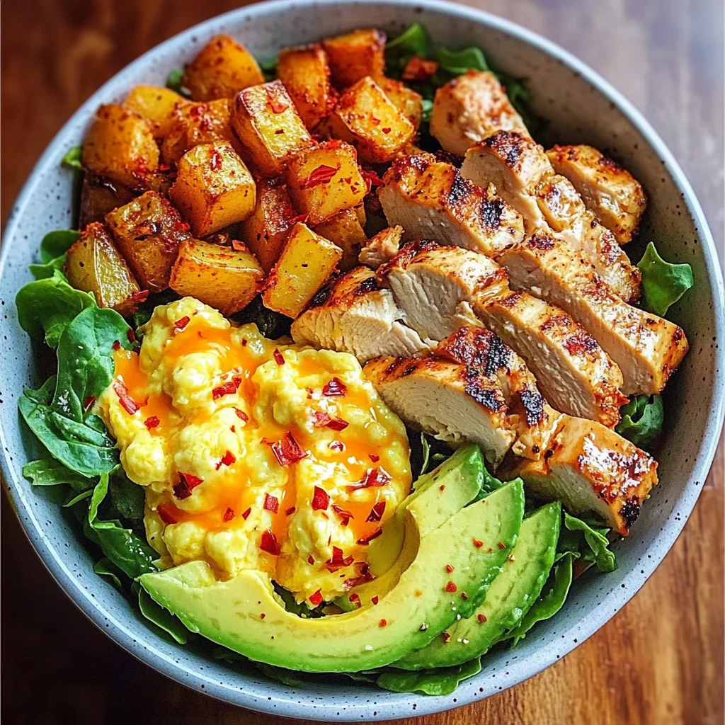 Protein Power Bowl with Avocado, Eggs, and Chicken