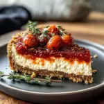 Savory Cheesecake with Roasted Tomato Jam & Parmesan Crust