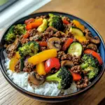 Savory Ground Beef & Veggie Stir-Fry Bowl