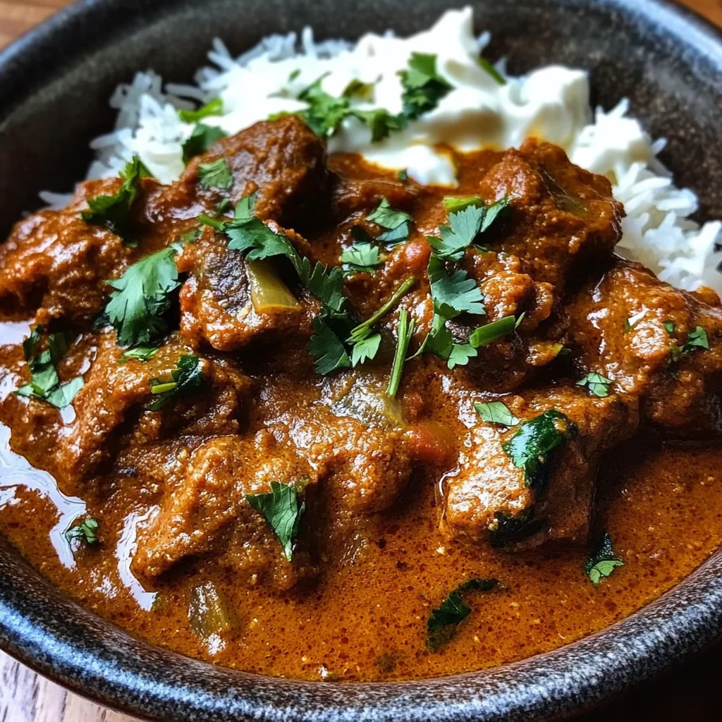 Slow-Cooked Lamb Rogan Josh with Kashmiri Chili and Yogurt