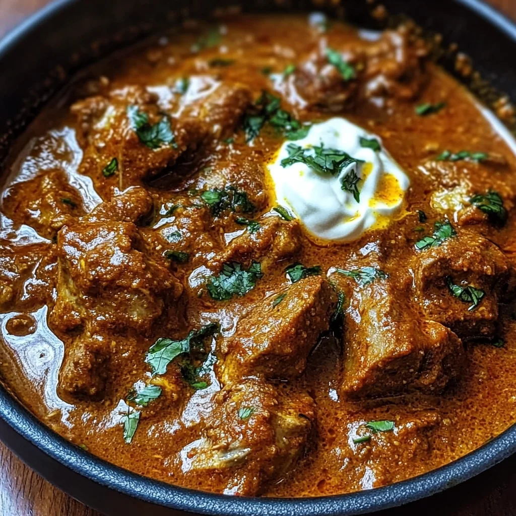 Slow-Cooked Lamb Rogan Josh with Kashmiri Chili and Yogurt