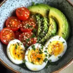 Soft-Boiled Eggs with Avocado & Cherry Tomato Salad