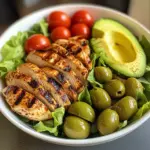 Spiced Grilled Chicken Salad with Avocado & Olives