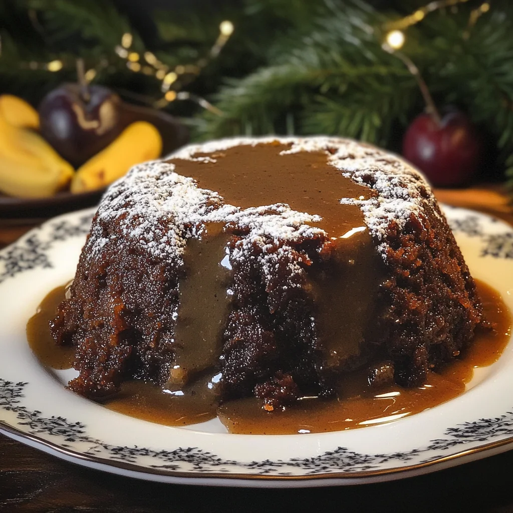 Traditional Plum Pudding with Brandy Butter Sauce