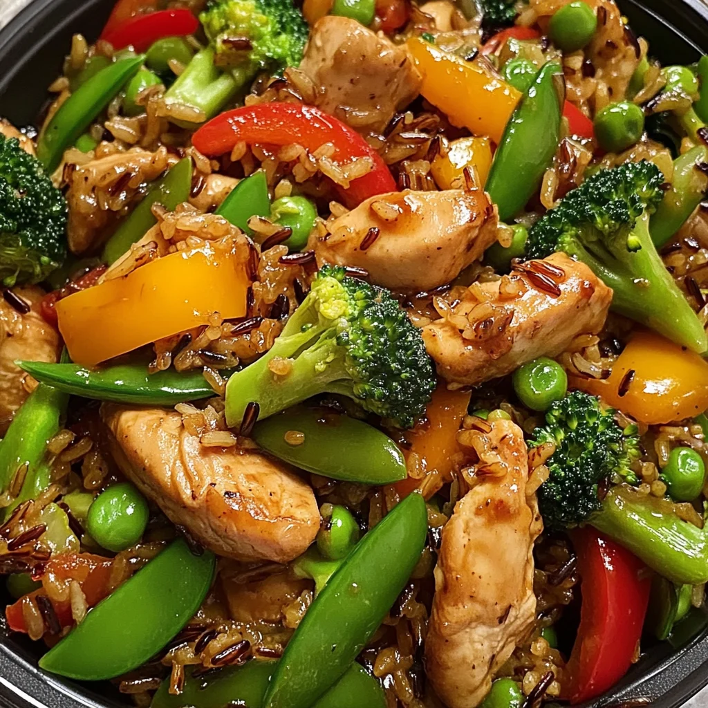 Wild Rice Chicken Stir-Fry with Fresh Veggies