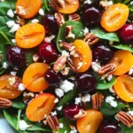 Apricot Salad with Spinach, Cherries, Pecans, and Feta Cheese