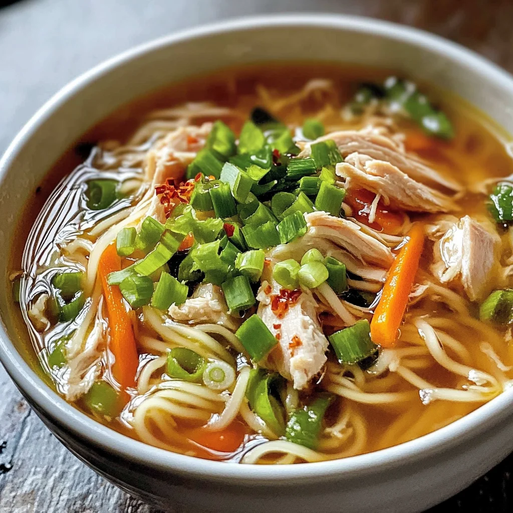 Aromatic Ginger Scallion Chicken Noodle Soup - Alrightwithme