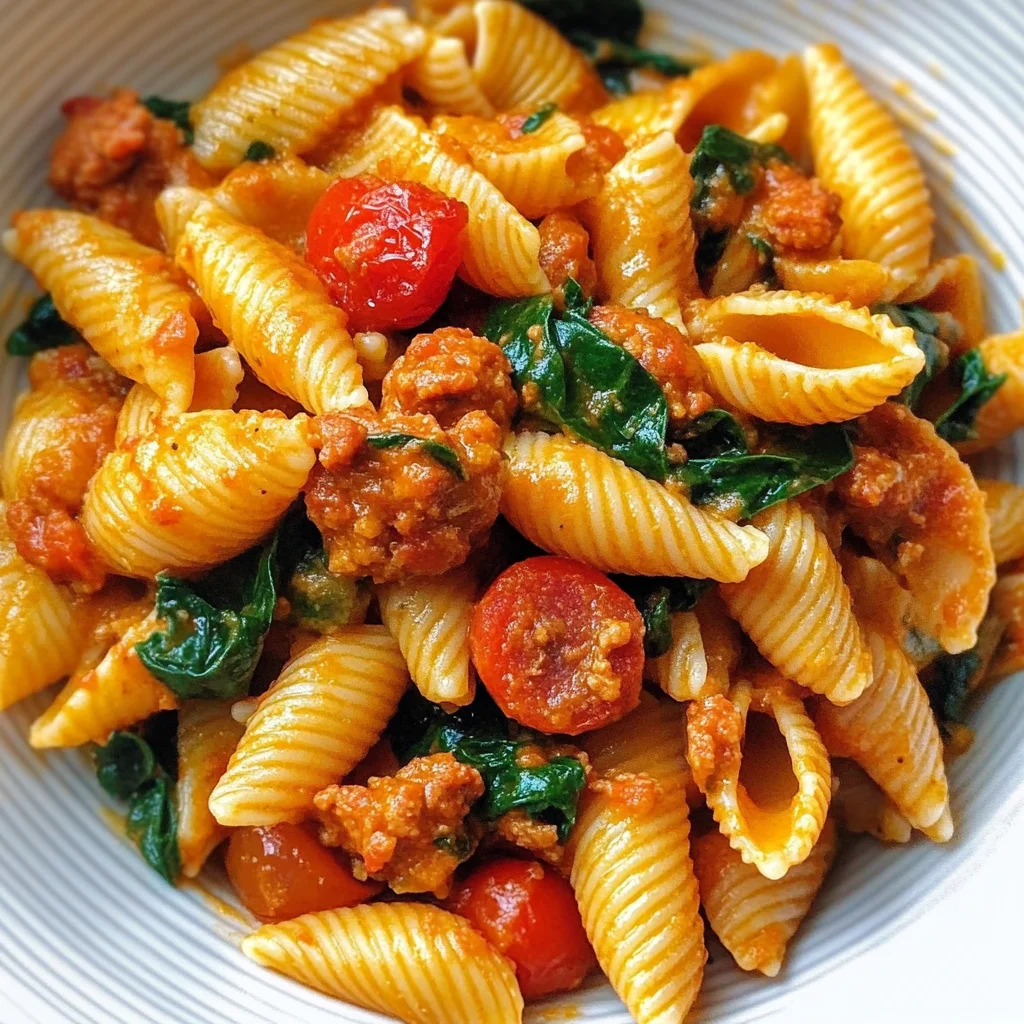 Creamy Chorizo Pasta with Spinach