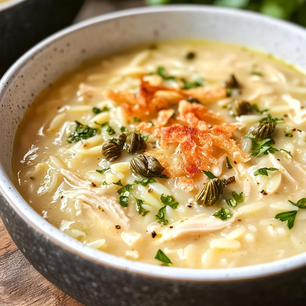 Creamy Lemon Chicken Orzo Soup