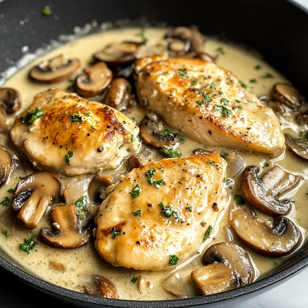 Creamy White apple vinegar Mushroom Chicken