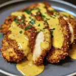 Crispy Pretzel Crusted Chicken with Cheddar Mustard Sauce Recipe
