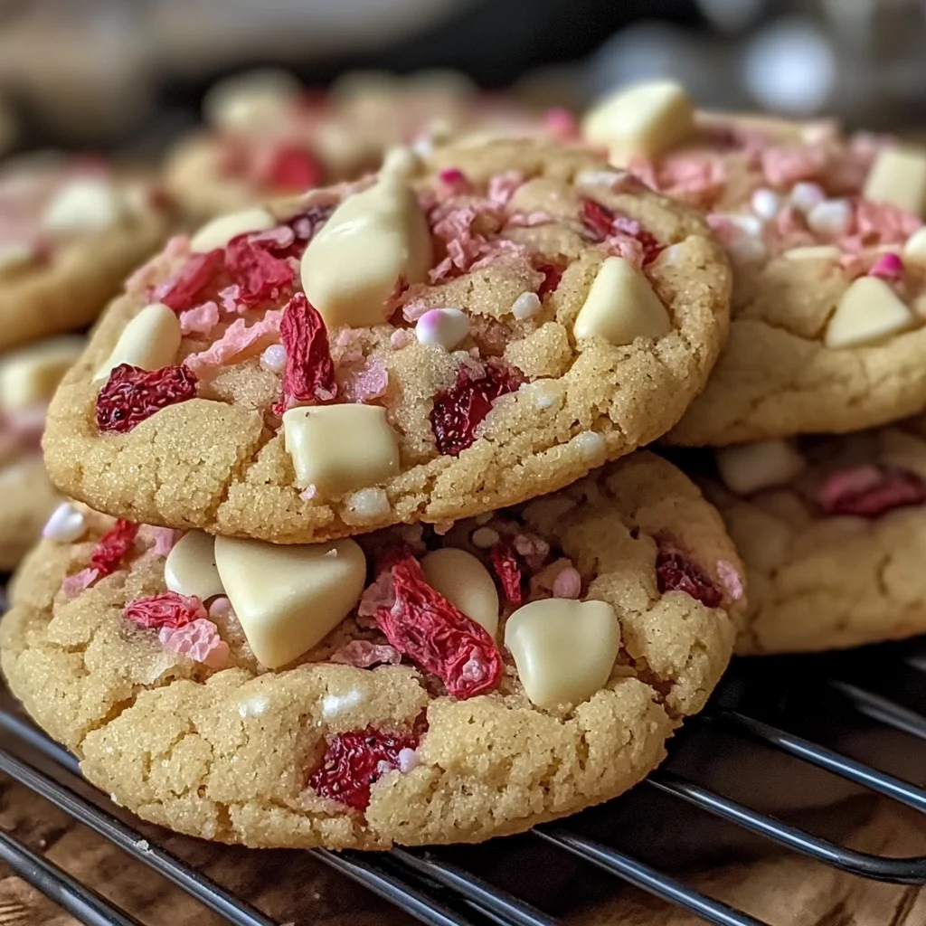 Irresistible Valentine’s Strawberry White Chocolate Cookies