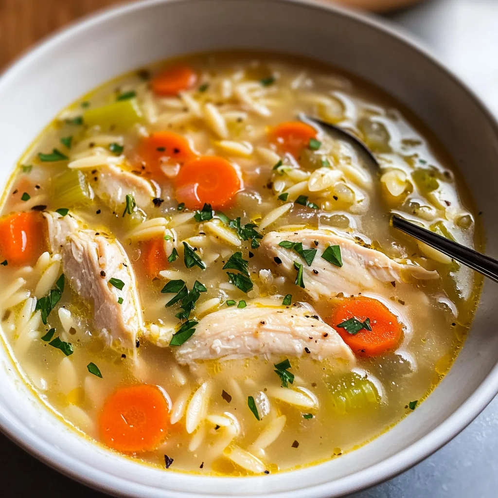 Lemon Chicken Orzo Soup