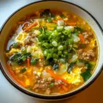 One-Pot Egg Roll Soup with Green Onions and Ginger