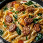 One Pot Creamy Cajun Turkey Sausage Pasta (30-Minutes)