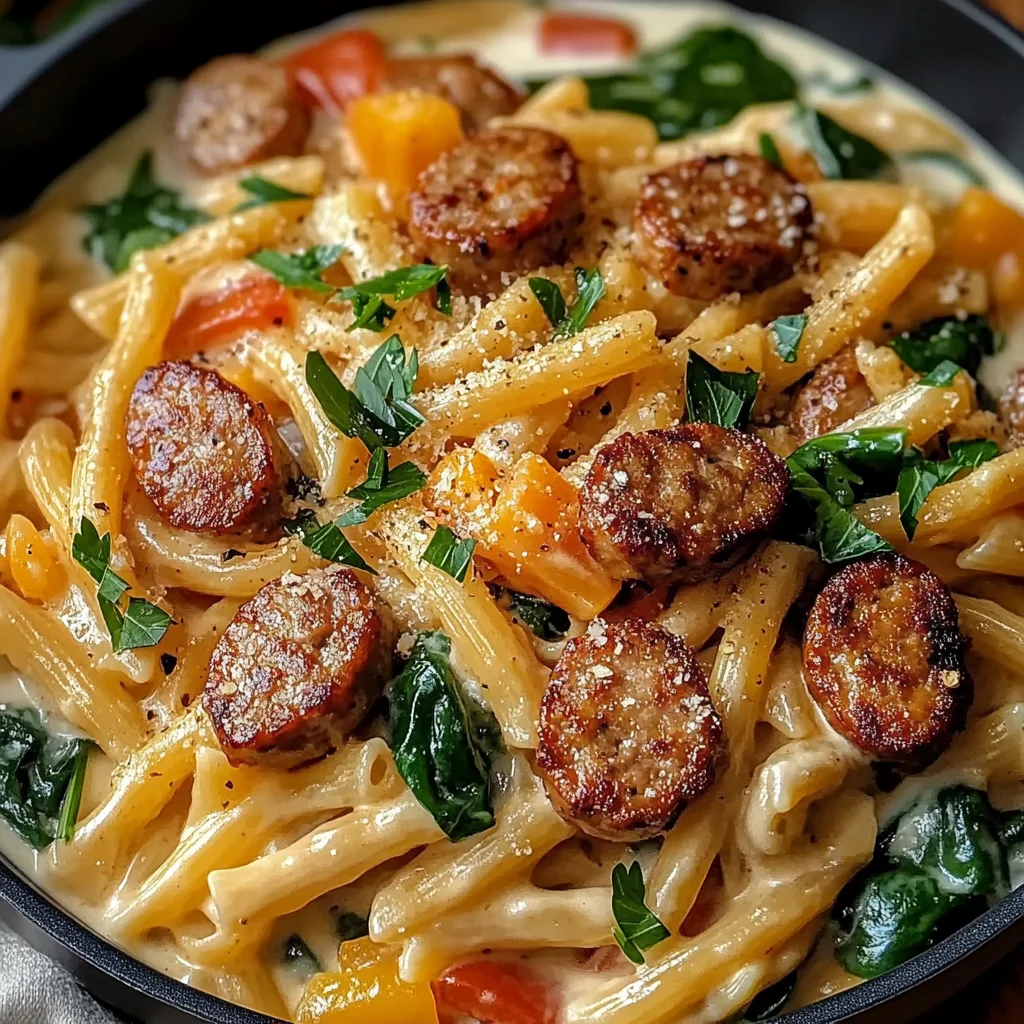 One Pot Creamy Cajun Turkey Sausage Pasta (30-Minutes)