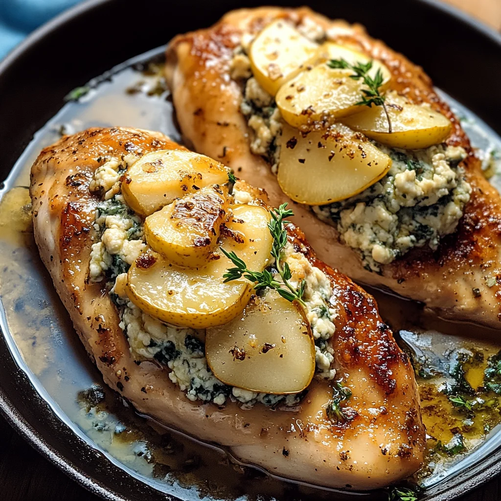 Pear and Gorgonzola Stuffed Chicken