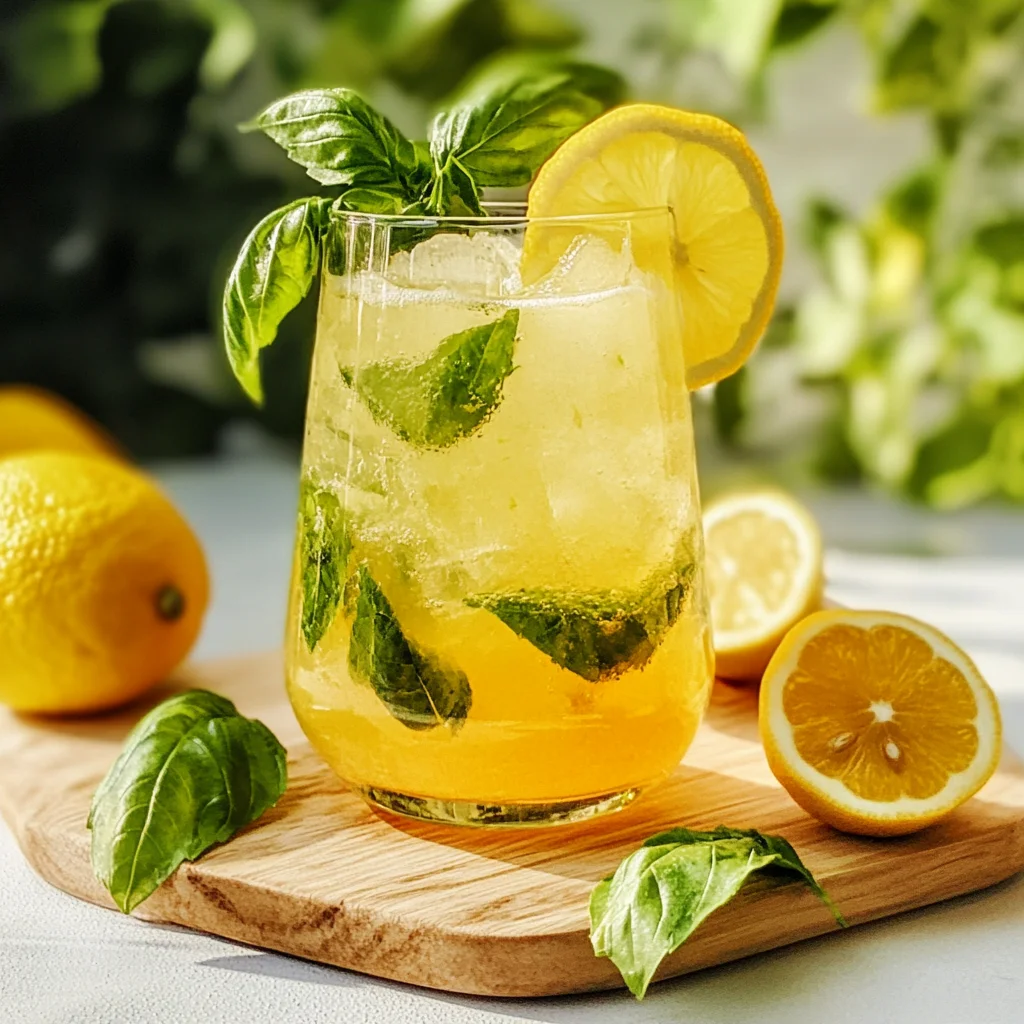 Sparkling Lemon Basil Spritz (Non-Alcoholic)