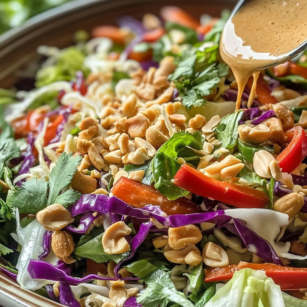 Thai Crunch Salad CPK Copycat (with peanut ginger sauce)